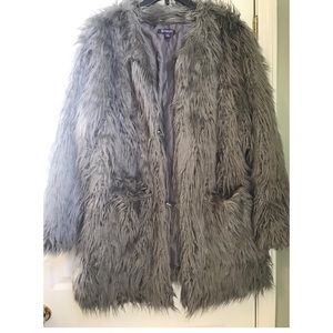 Grey Faux Fur Coat